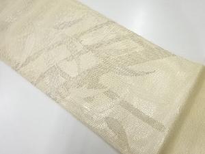 アンティーク　 紗 枝垂れ葉模様織出し袋帯（材料）